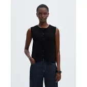 Selected Bouton Gilet Tricoté Femme Le noir S