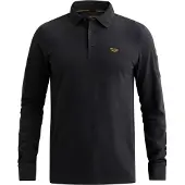 PME Legend Pull-over 'American Classic polo shirt with long sleeves and flight pocket' bleu foncé