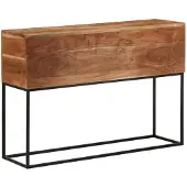 vidaXL Table console 110x30x75 cm bois massif d'acacia et fer