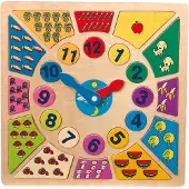 Small Foot Horloge éducative (Allemand, Anglais, Français, Italien)