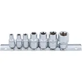 Bgs Jeu de douilles profil E entraînement carré intérieur 6,3 mm (1/4") / 10 mm (3/8") SW E6 - E16 7 pces - 2027