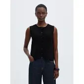 Selected Bouton Gilet Tricoté Femme Le noir XS