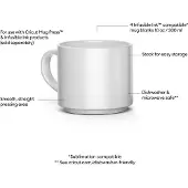 Cricut Pack 4 Mugs céramiques 295 ml Blanc