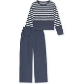 Schiesser Pyjama ' Casual Nightwear ' bleu / blanc naturel