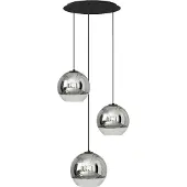 Lyora Lampe suspendue boule 3 lumières Globe Plus chromé