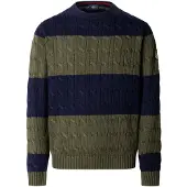 Hackett London pour homme. HM7000291 Pull en maille torsadée marine, vert (XL), Casuel, Coton
