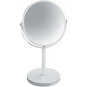Spirella miroir de maquillage miroir à poser miroir de salle de bain "Sydney" grossissement 2x - Ø 17cm - blanc
