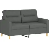 vidaXL Ensemble de canapés 3 pièces avec coussins Tissu gris foncé