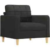 vidaXL Ensemble de canapés 3 pièces avec coussins Tissu noir