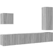 vidaXL meuble-paroi 5 pièces gris Sonoma Matériau dérivé du bois