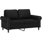 vidaXL Ensemble de canapés 3 pièces avec coussins Noir Similicuir