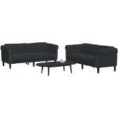 vidaXL Ensemble de canapés 2 pièces noir velours
