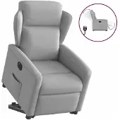 vidaXL Fauteuil relax avec releveur électrique Gris nuage Tissu