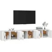 vidaXL Armoires murales TV 3 pcs. Blanc 80x34,5x40 cm