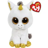 TY Glubschis - Pegasus licorne, blanc/doré - Beanie Boos - 15 cm