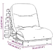 vidaXL Futon Canapé-lit avec matelas Blanc 70x206x11 Pin massif