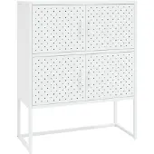 vidaXL Buffet Haut Blanc 80x35x100 Cm Acier
