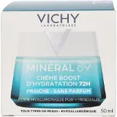 VICHY Minéral 89 crème hydratante 72h sans parfum 50 ml