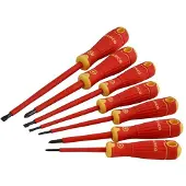 Bahco Jeu De Tournevis Insulated Slotted And Phillips With Multi-component Handle 7 Unités
