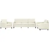 vidaXL 3-pc. Ensemble canapé velours crème