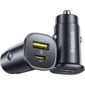 Baseus GoTrip USB-C / USB-A 30W Autoladegerät - Schwarz, Adaptateur pour véhicule, Noir