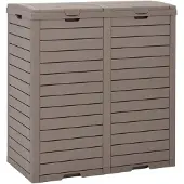 vidaXL Poubelle d'extérieur marron clair 78x41x86 cm Polypropylène