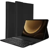 Accezz Étui de tablette Bluetooth Clavier pour Samsung Galaxy Tab S9 FE Plus - QWERTY / NL - Noir