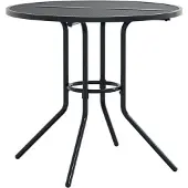 vidaXL Table de terrasse ronde Anthracite Acier revêtu par poudre