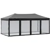 vidaXL Partytent pliable avec parois latérales 3x6 m noir