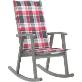 vidaXL Chaise à bascule avec support Gris Bois massif Acacia