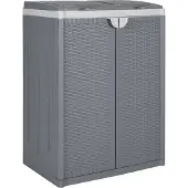 vidaXL Poubelle à 2 volets Gris 65x45x88 cm PP