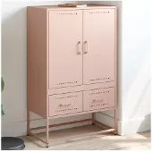 vidaXL Highboard Rosa 68x39x111,5 cm Acier laminé à froid
