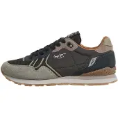 Pepe Jeans Baskets basses 'Brit City' gris / gris foncé
