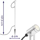 Konstsmide Spot de jardin LED Monza 107cm - gris métallisé 3000K