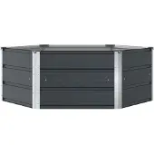 vidaXL Jardinière Anthracite 129 X 129 X 45 Cm Acier