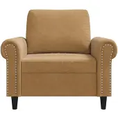 vidaXL Fauteuil marron 60 cm velours
