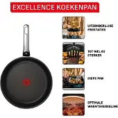Tefal Excellence G3200802, Poêle ronde polyvalente, Noir, Aluminium, Indicateur de température, Revêtement céramique, Électrique, Gaz, Halogène, Induction, Fond hermétique