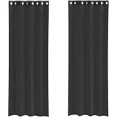 vidaXL Voile Rideaux avec œillets 2 pcs. noir 140x260 cm