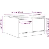 vidaXL Table basse avec tiroirs blanc 70,5x70x40 cm