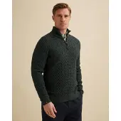 Vanguard Pull-over 'Pullover in a wool blend with half-zip' vert foncé