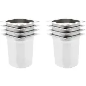 vidaXL Récipients Gastronorm 8 pcs. GN 1/6 200 mm acier inoxydable