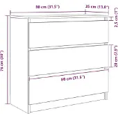 vidaXL Buffet chêne artisanal 80x35x76 cm bois d'ingénierie