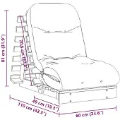 vidaXL Futon Canapé-lit avec matelas Marron 60x206x11 Pin massif