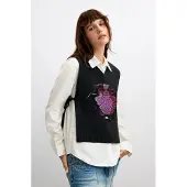 Desigual Chemisier violet / rose / noir / blanc