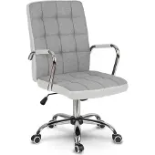 Sofotel Chaise de bureau Benton en tissu gris et blanc