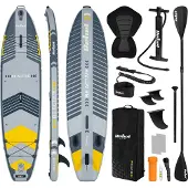 Rebel RBA-4518-G Paddleboard avec accessoires 335 cm, SUP ACTIVE PRO, gris