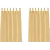 vidaXL Rideaux occultants avec anneaux 2 pcs Beige 175 x 140 cm