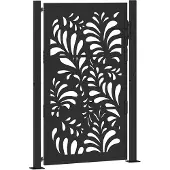 vidaXL Portail de jardin noir 105 x 155 cm en acier design ondulé