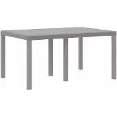vidaXL Table de jardin gris clair 150 x 100 x 73 cm Poly-Rattan