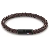 Tommy Hilfiger Stylish brown leather bracelet 2790668, (19.50 cm, Acier, Cuir)